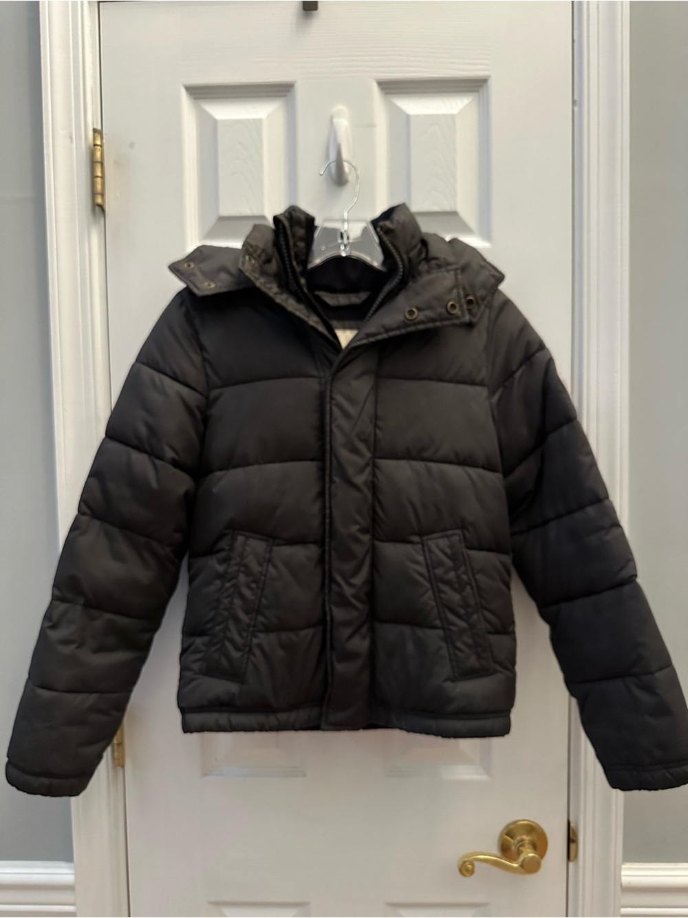 Abercrombie & Fitch Kids Large Winter Puffer Snow Hooded Jacket Black